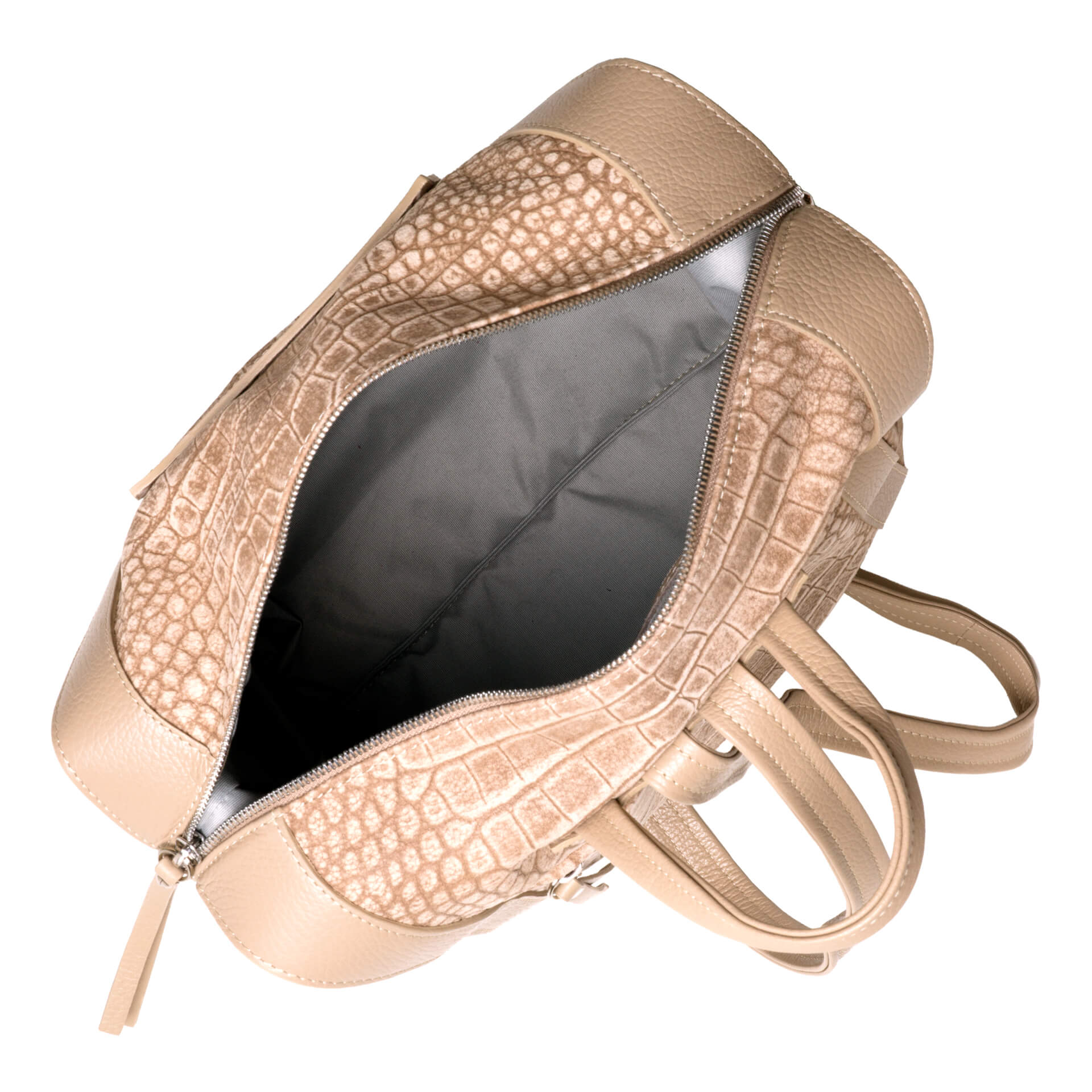 Sac à dos chic effet cuir sable pour femme-4