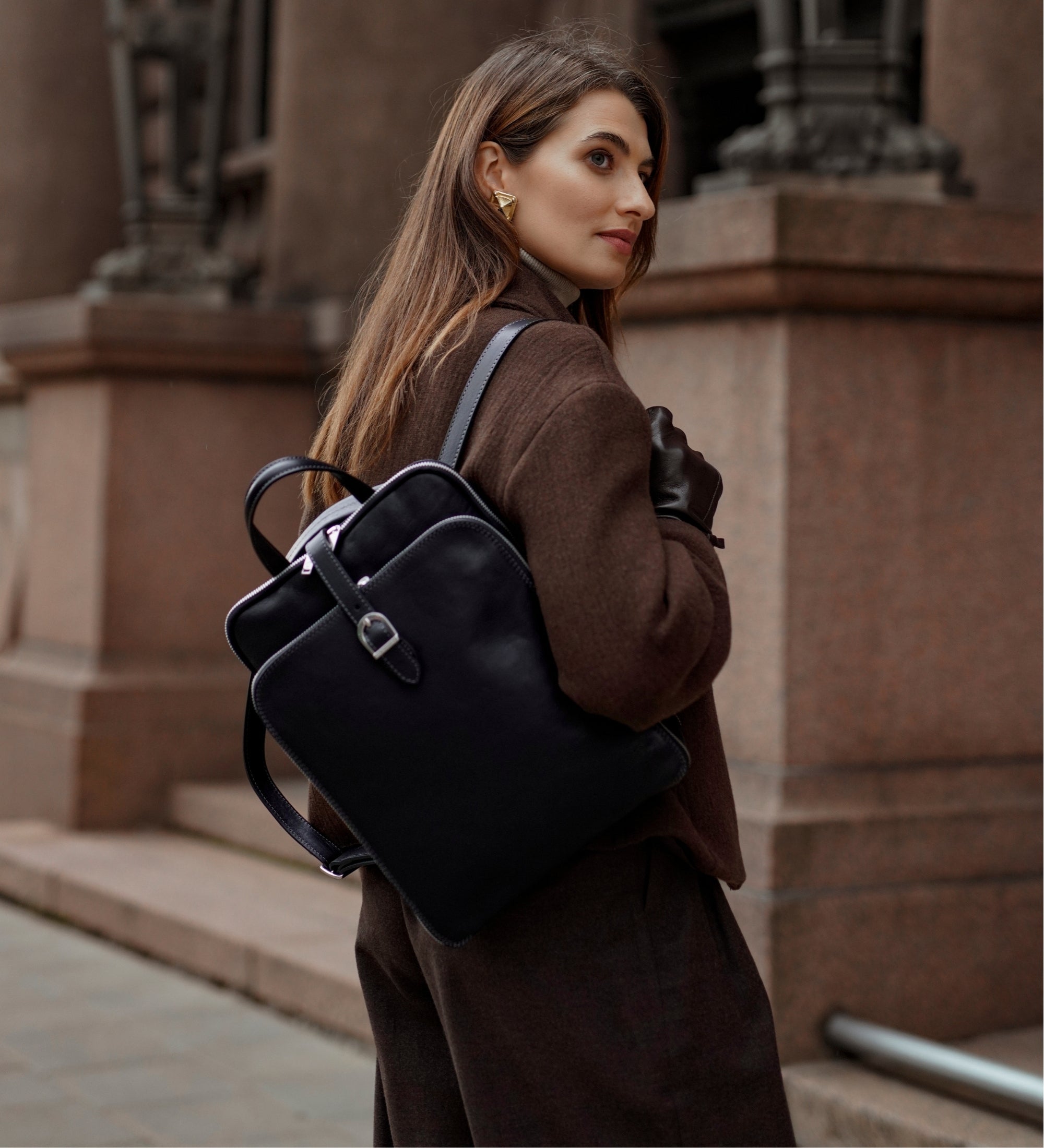 Sac à dos convertible effet cuir multi-poches-13