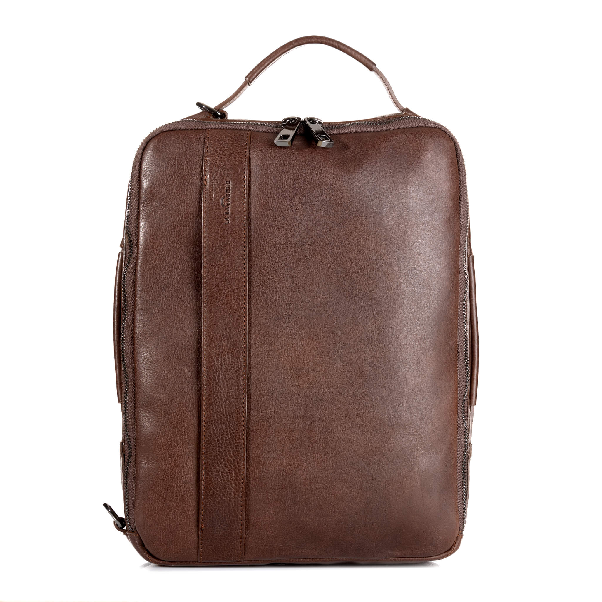 Sac à dos premium effet cuir marron-1