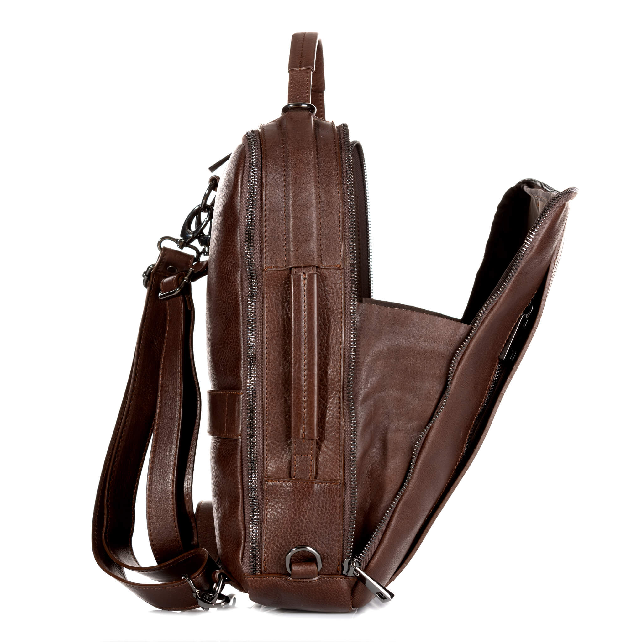 Sac à dos premium effet cuir marron-3