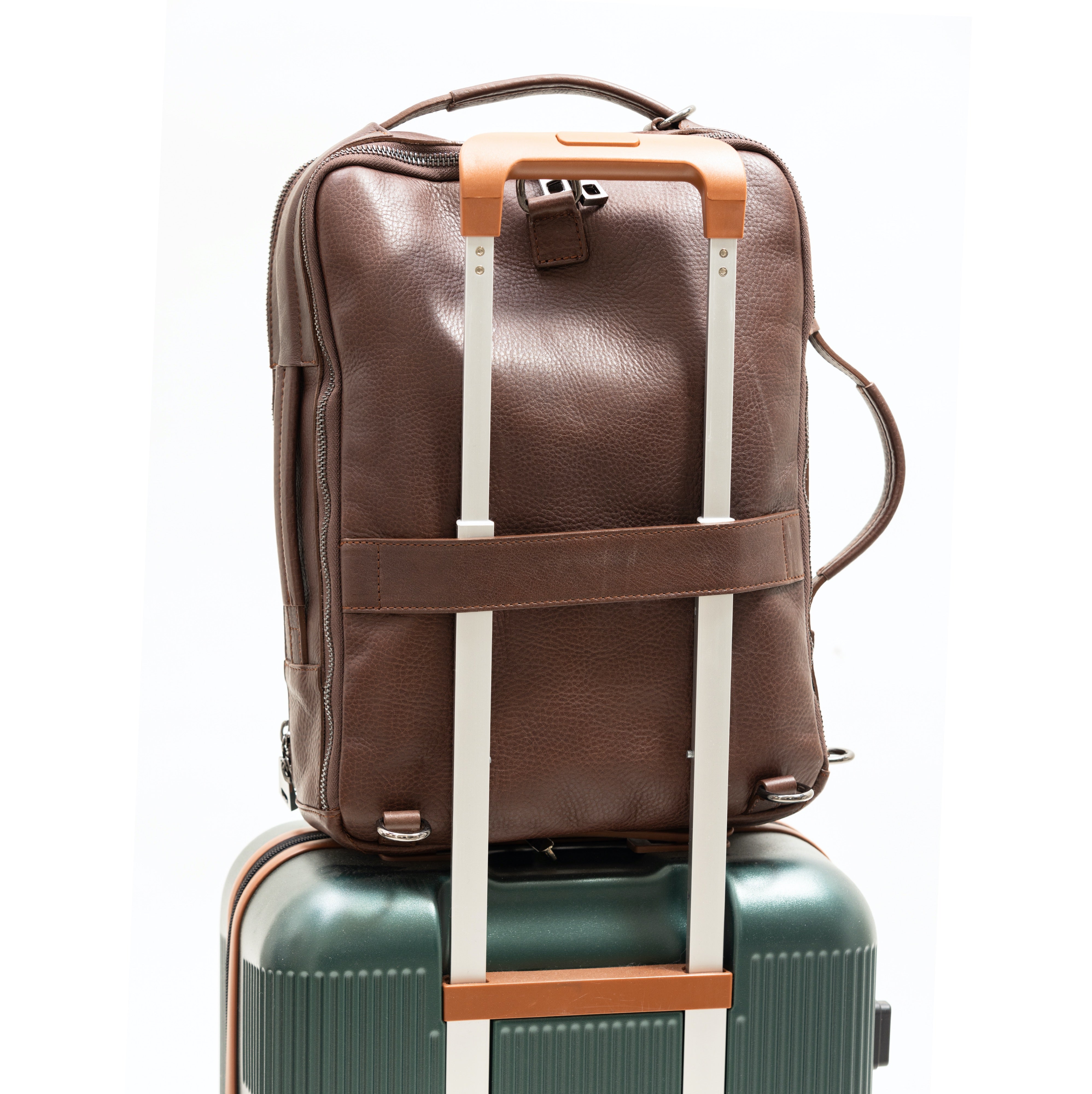 Sac à dos premium effet cuir marron-5
