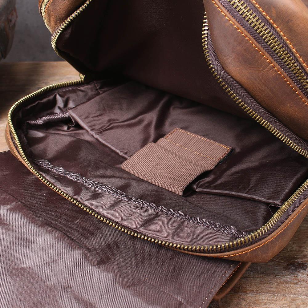 Sac à dos randonnée effet cuir marron-10