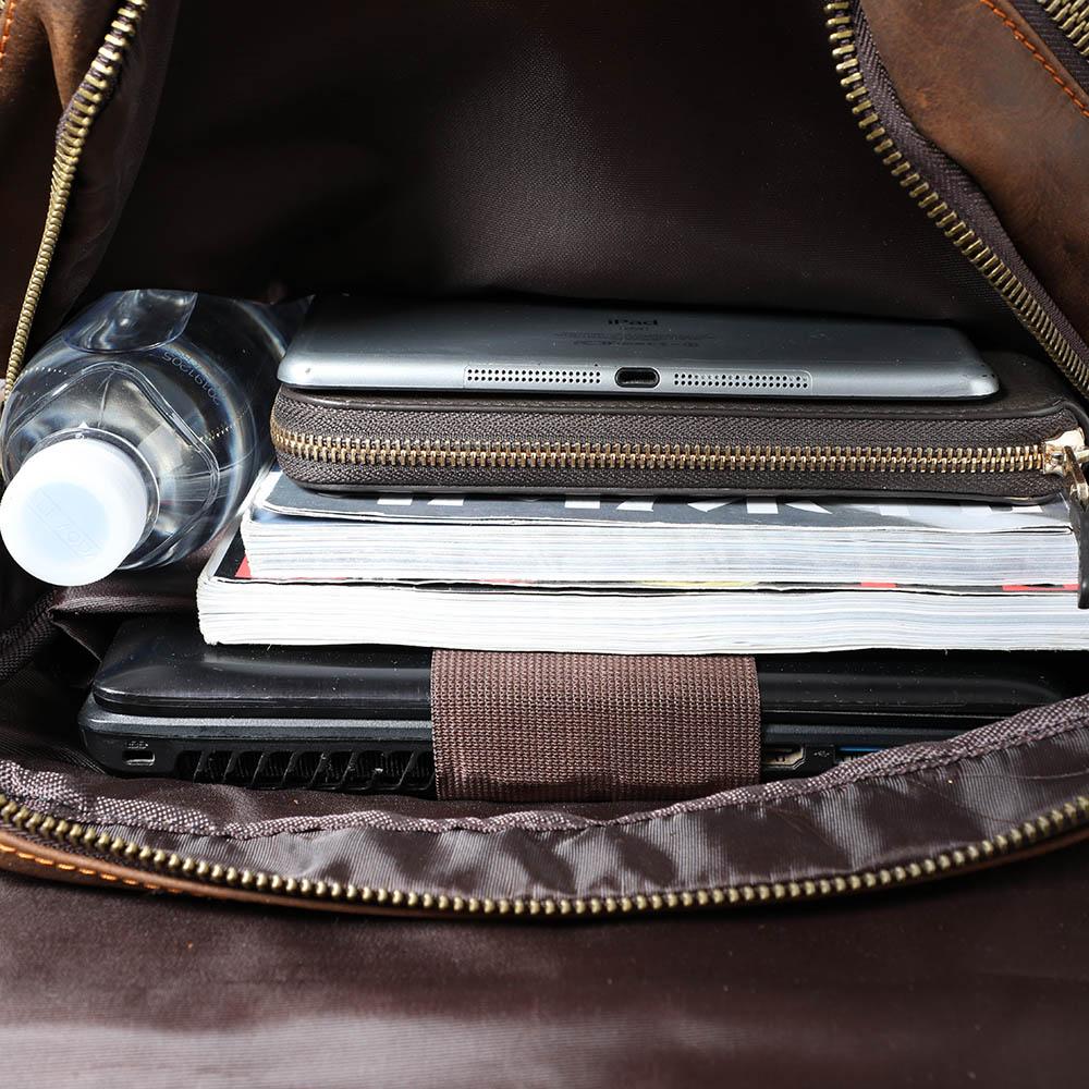 Sac à dos randonnée effet cuir marron-12