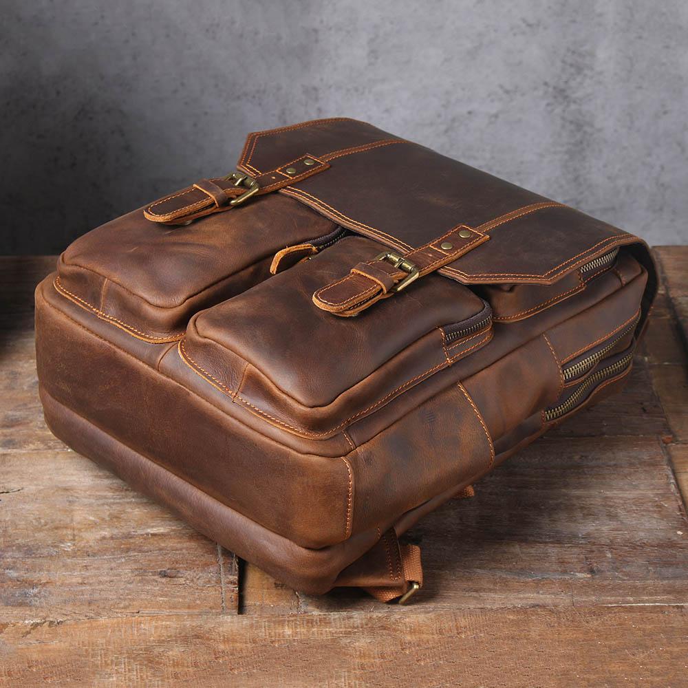 Sac à dos randonnée effet cuir marron-20