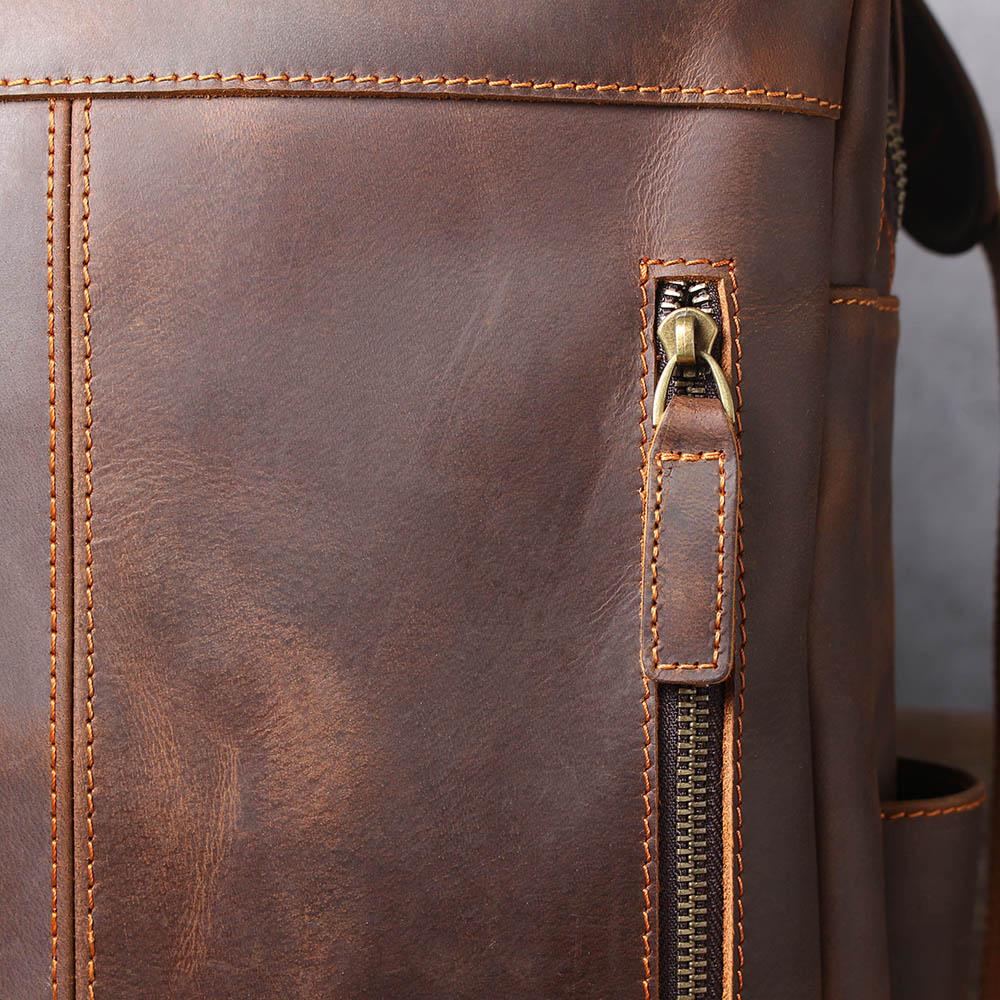 Sac à dos randonnée effet cuir marron-29