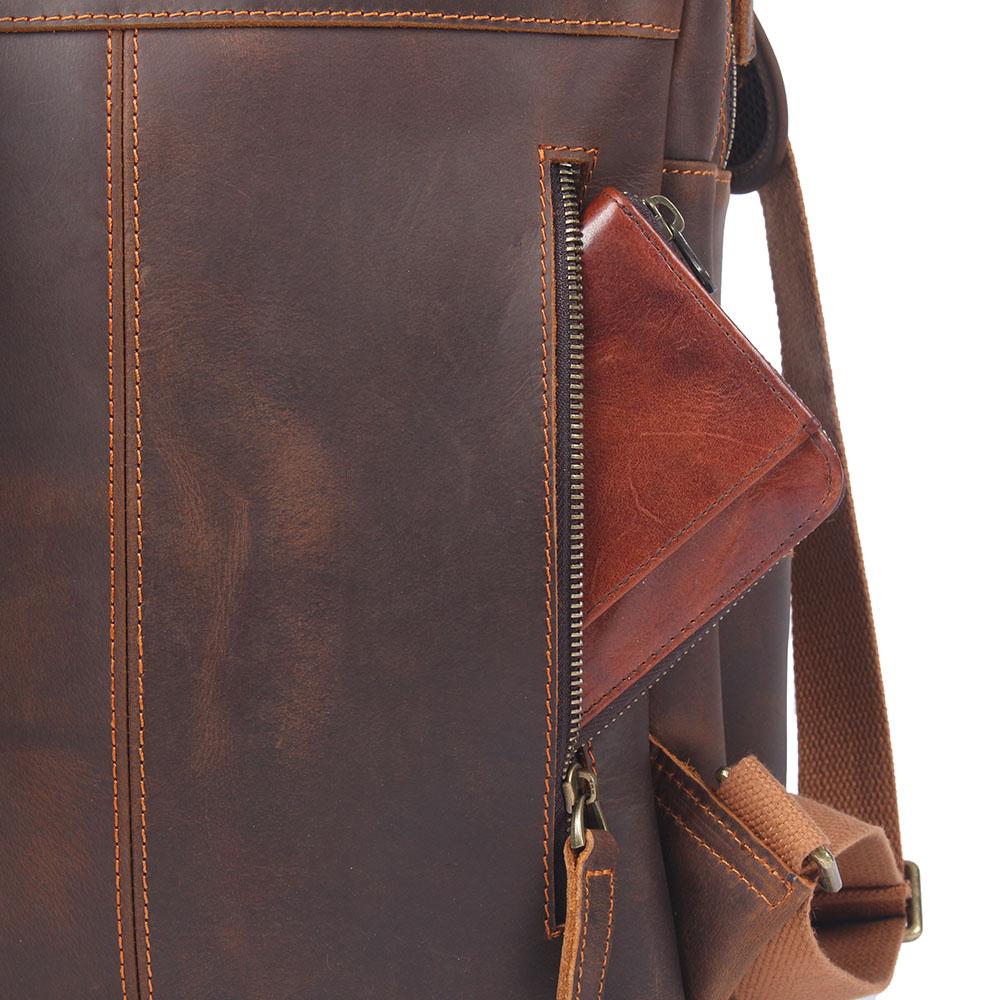 Sac à dos randonnée effet cuir marron-30