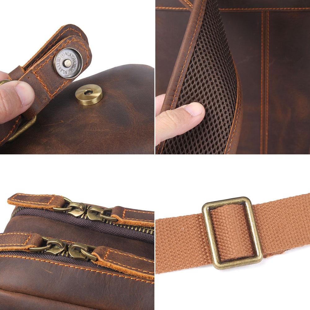 Sac à dos randonnée effet cuir marron-33