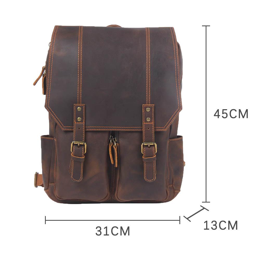 Sac à dos randonnée effet cuir marron-7