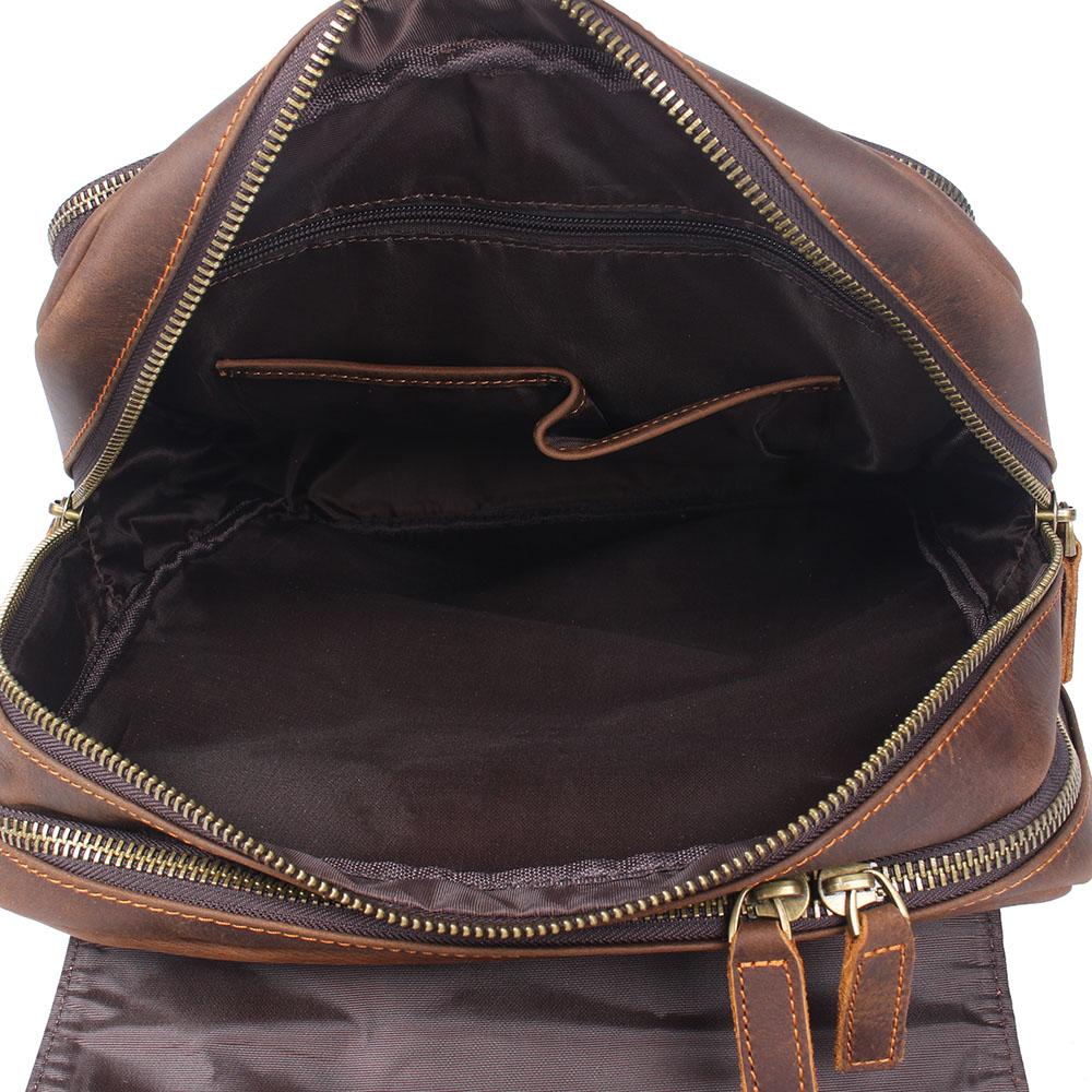 Sac à dos randonnée effet cuir marron-9
