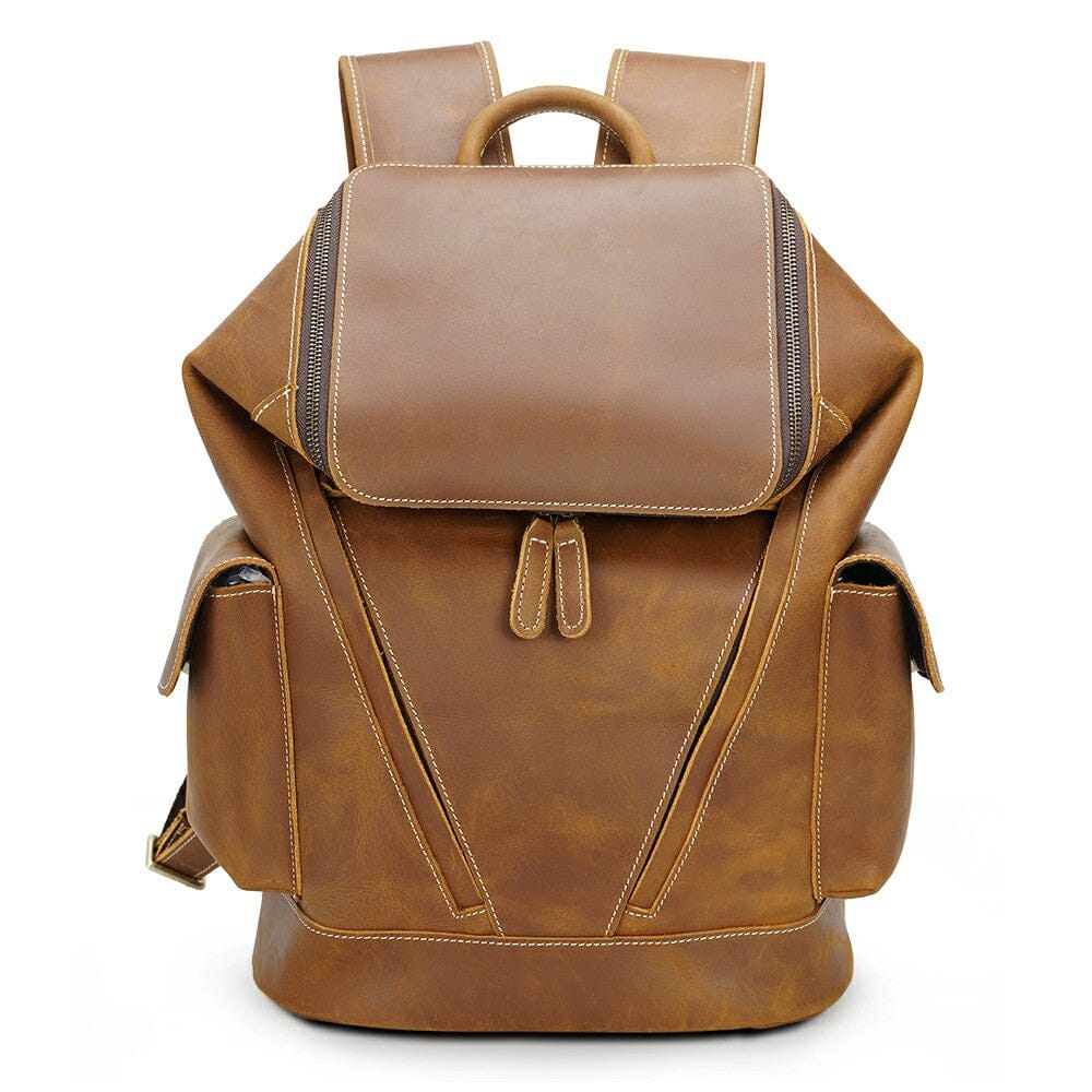 Sac à dos souple effet cuir café-1