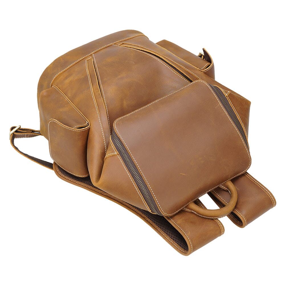 Sac à dos souple effet cuir café-10