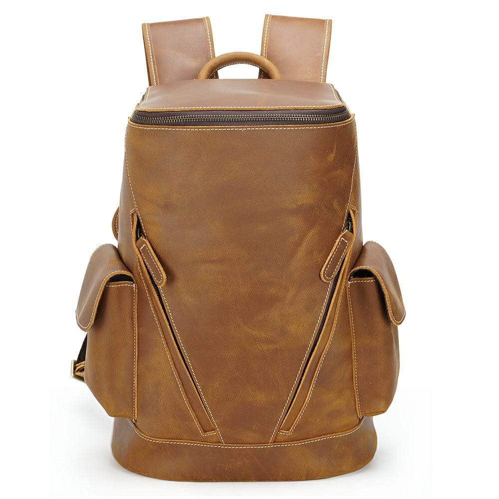 Sac à dos souple effet cuir café-4