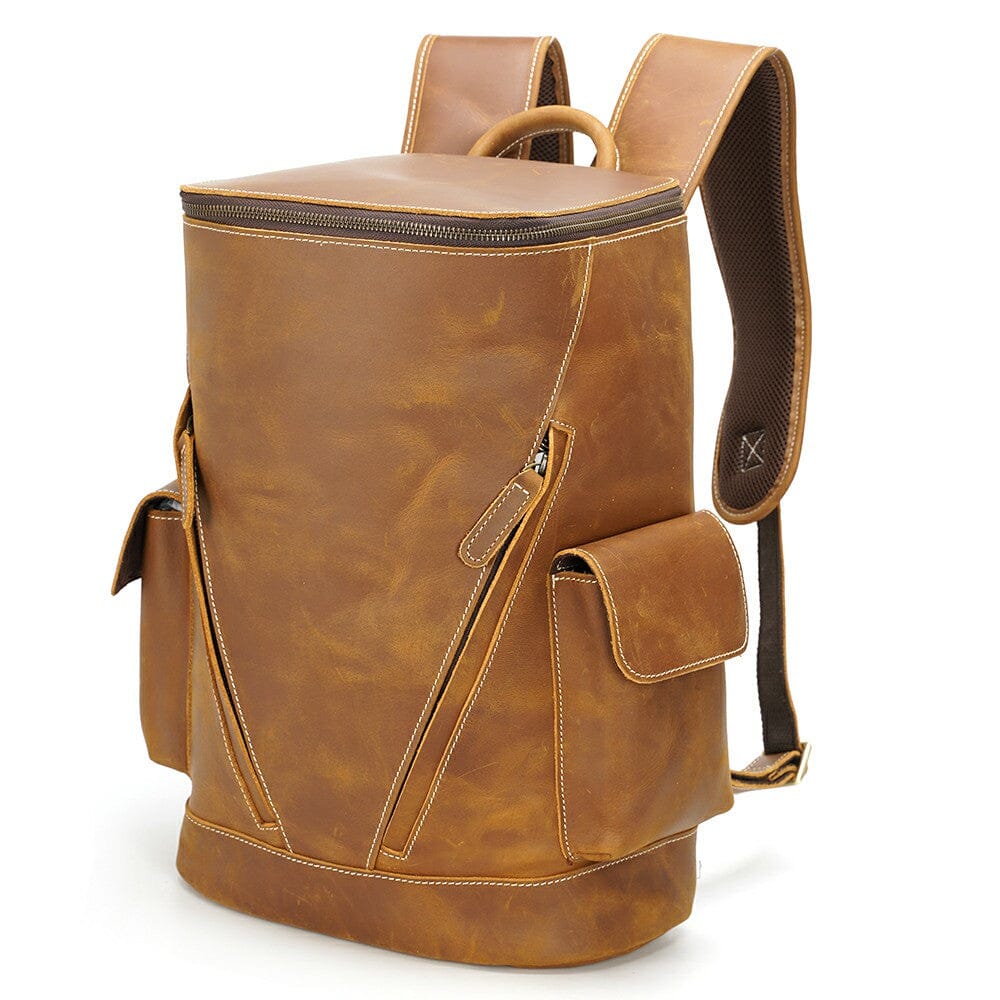 Sac à dos souple effet cuir café-5