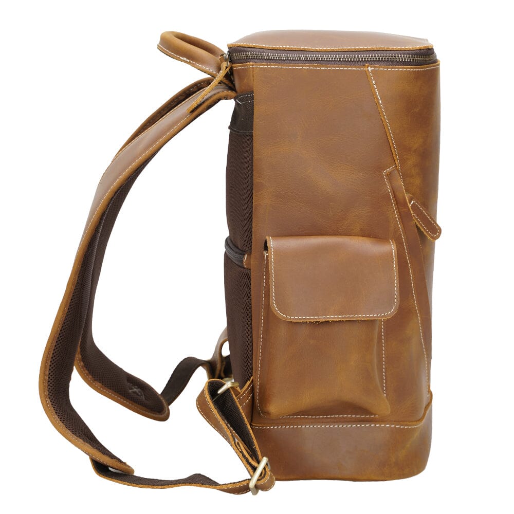 Sac à dos souple effet cuir café-7
