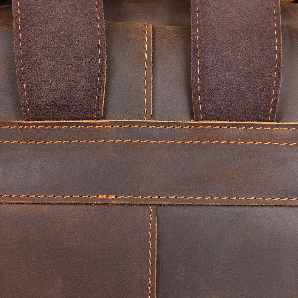 Sac à dos souple effet cuir café pour femme-14