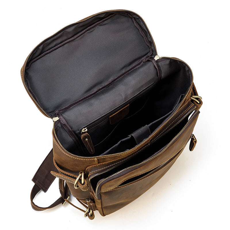 Sac à dos urbain effet cuir marron-11
