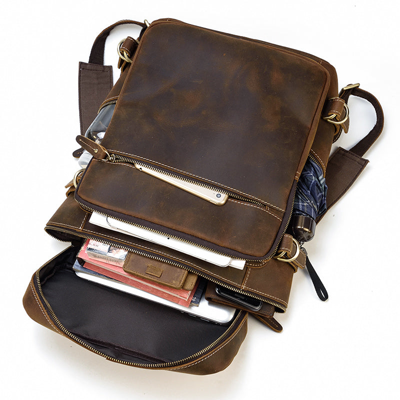 Sac à dos urbain effet cuir marron-12