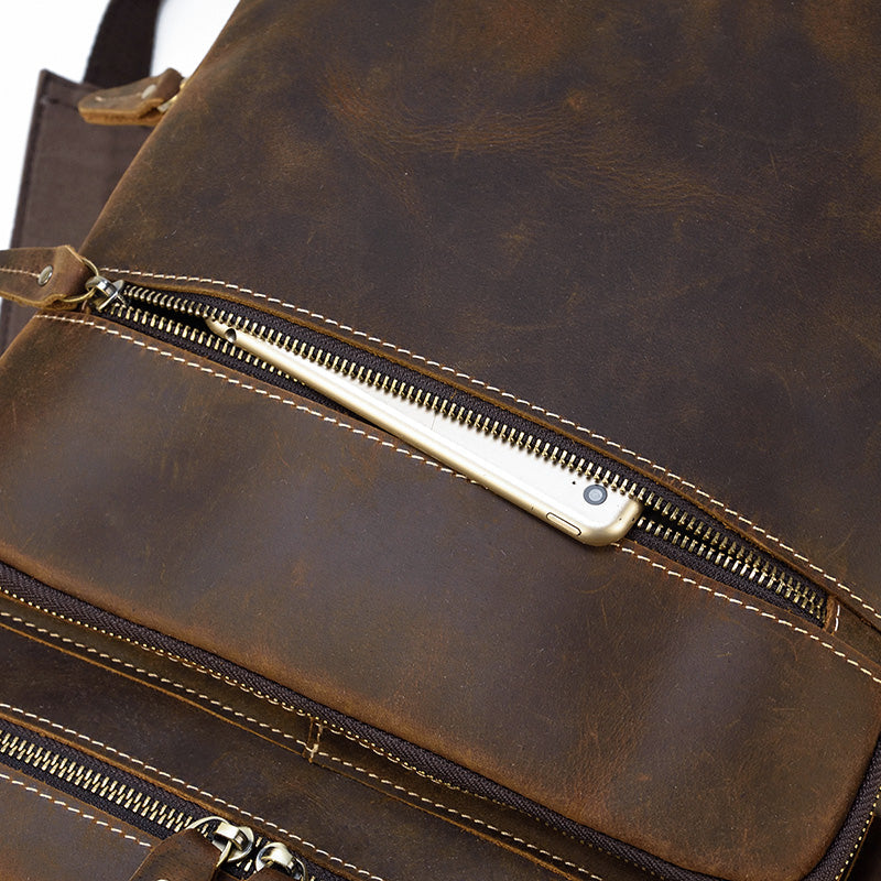 Sac à dos urbain effet cuir marron-16