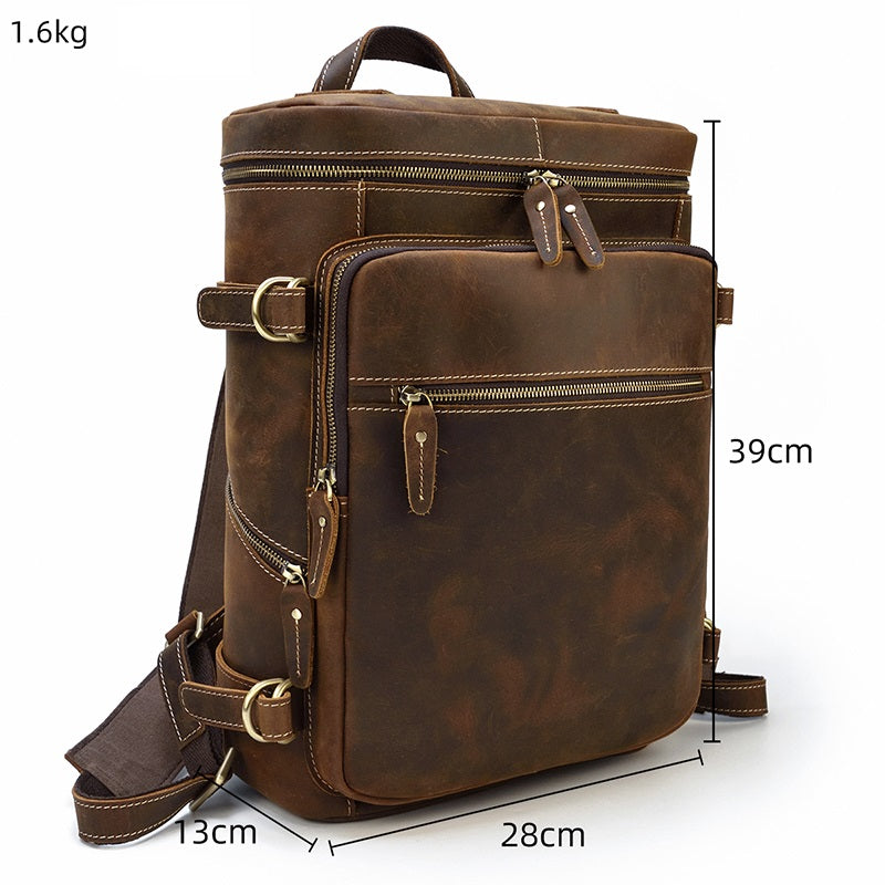 Sac à dos urbain effet cuir marron-3