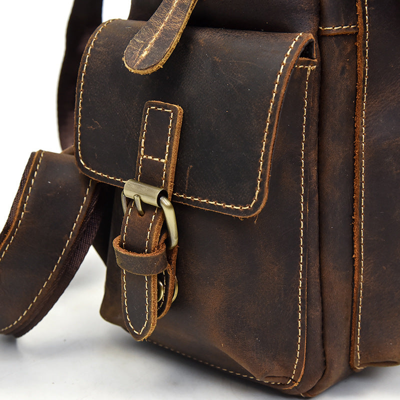 Sac à dos vintage effet cuir marron pour femme-12