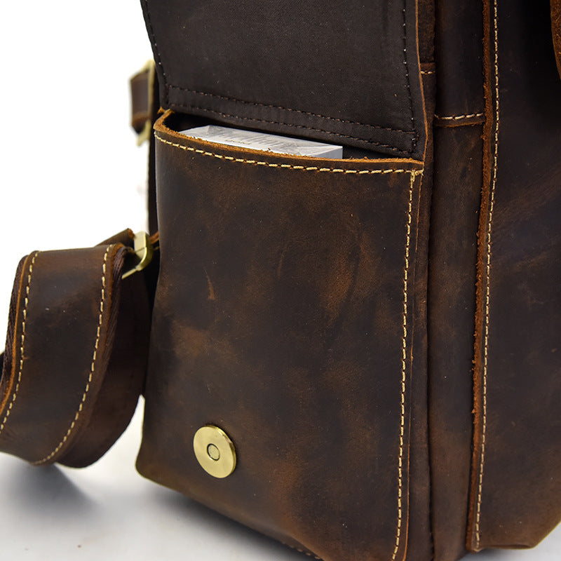 Sac à dos vintage effet cuir marron pour femme-13