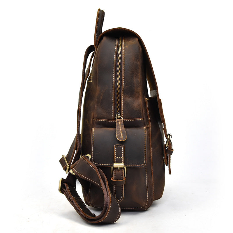 Sac à dos vintage effet cuir marron pour femme-2