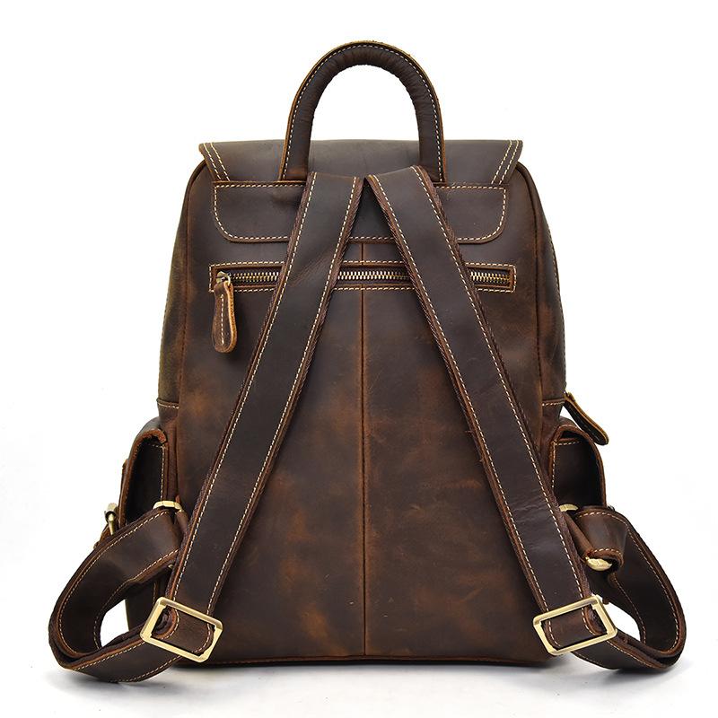 Sac à dos vintage effet cuir marron pour femme-3