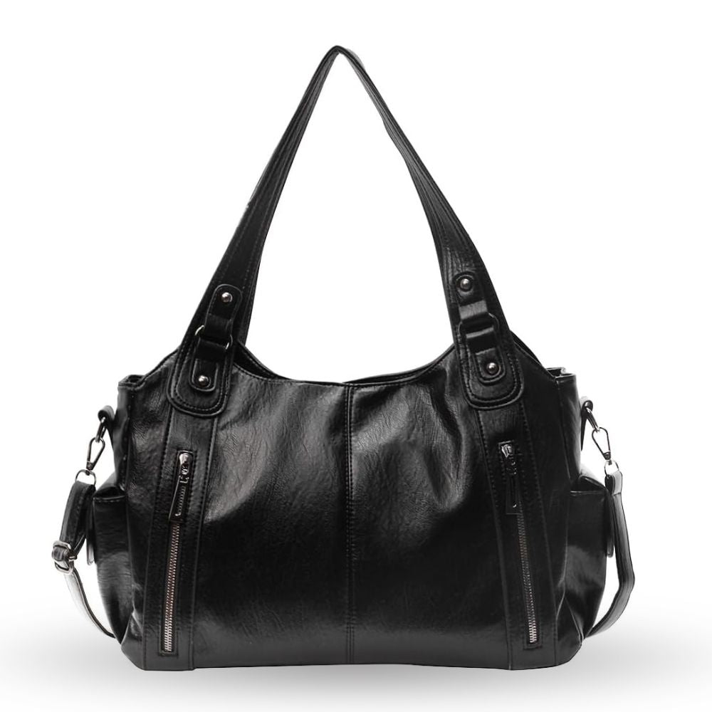 Sac bandoulière zippé effet cuir pour femme-1