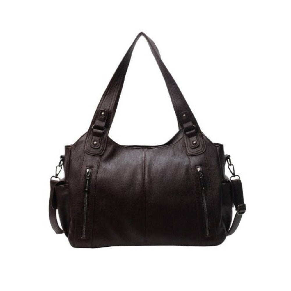 Sac bandoulière zippé effet cuir pour femme-22