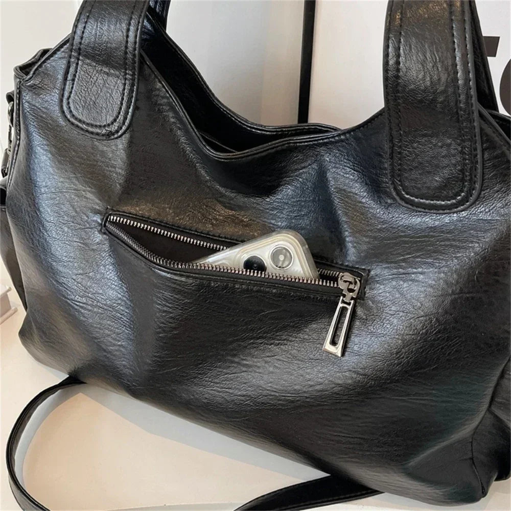 Sac bandoulière zippé effet cuir pour femme-8