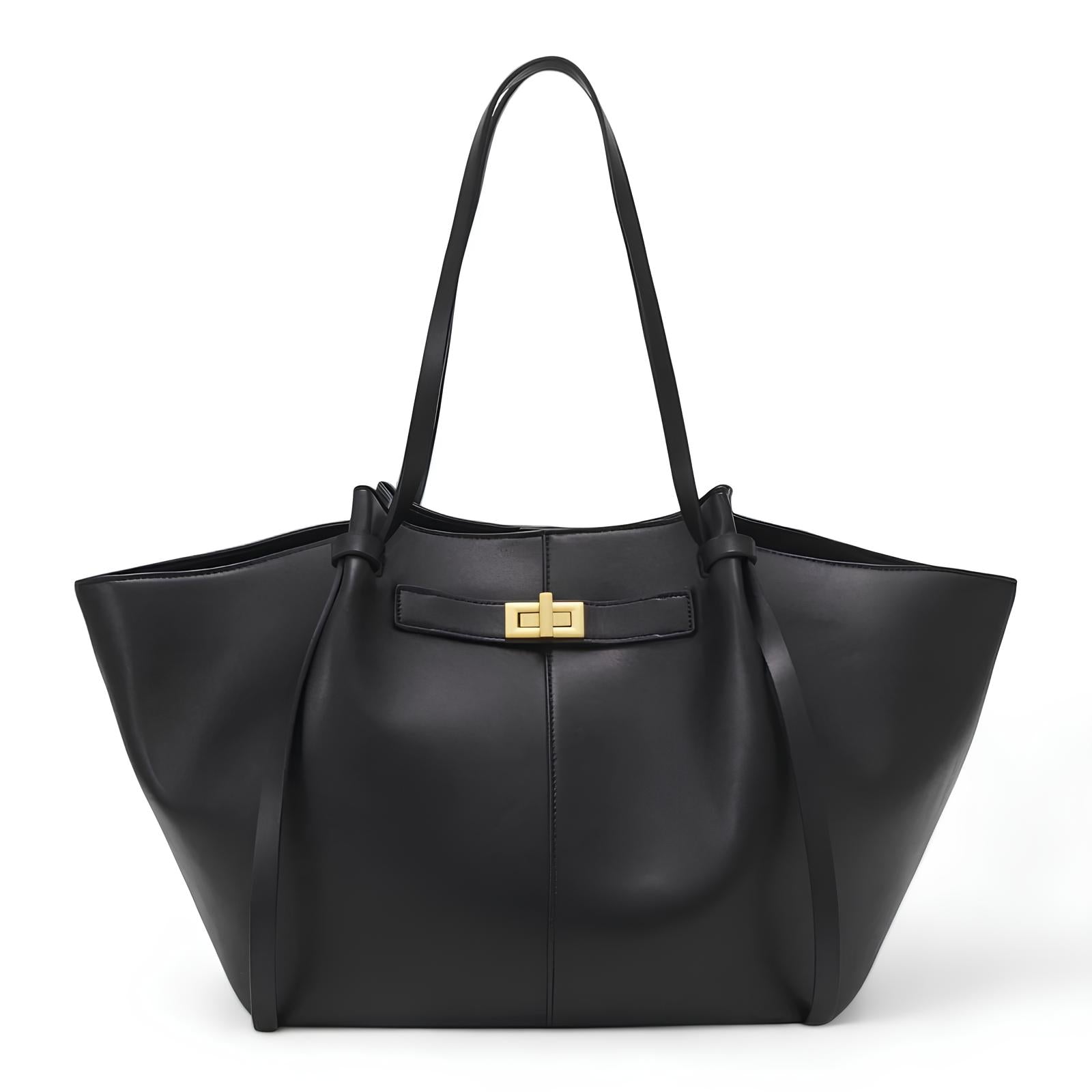 Sac de cours effet cuir grande capacité pour femme-1