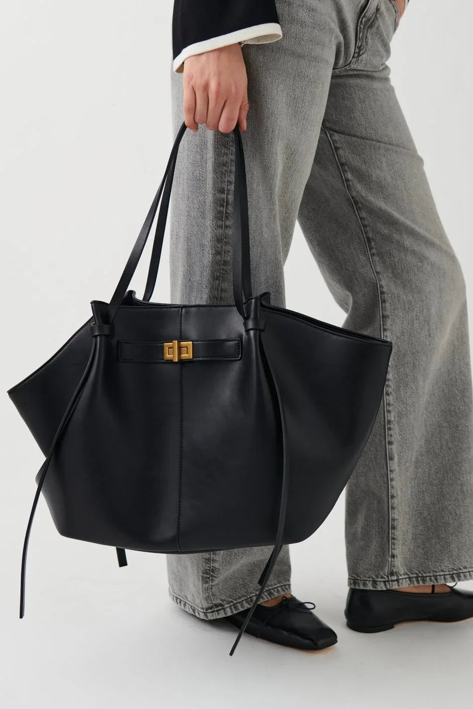 Sac de cours effet cuir grande capacité pour femme-2