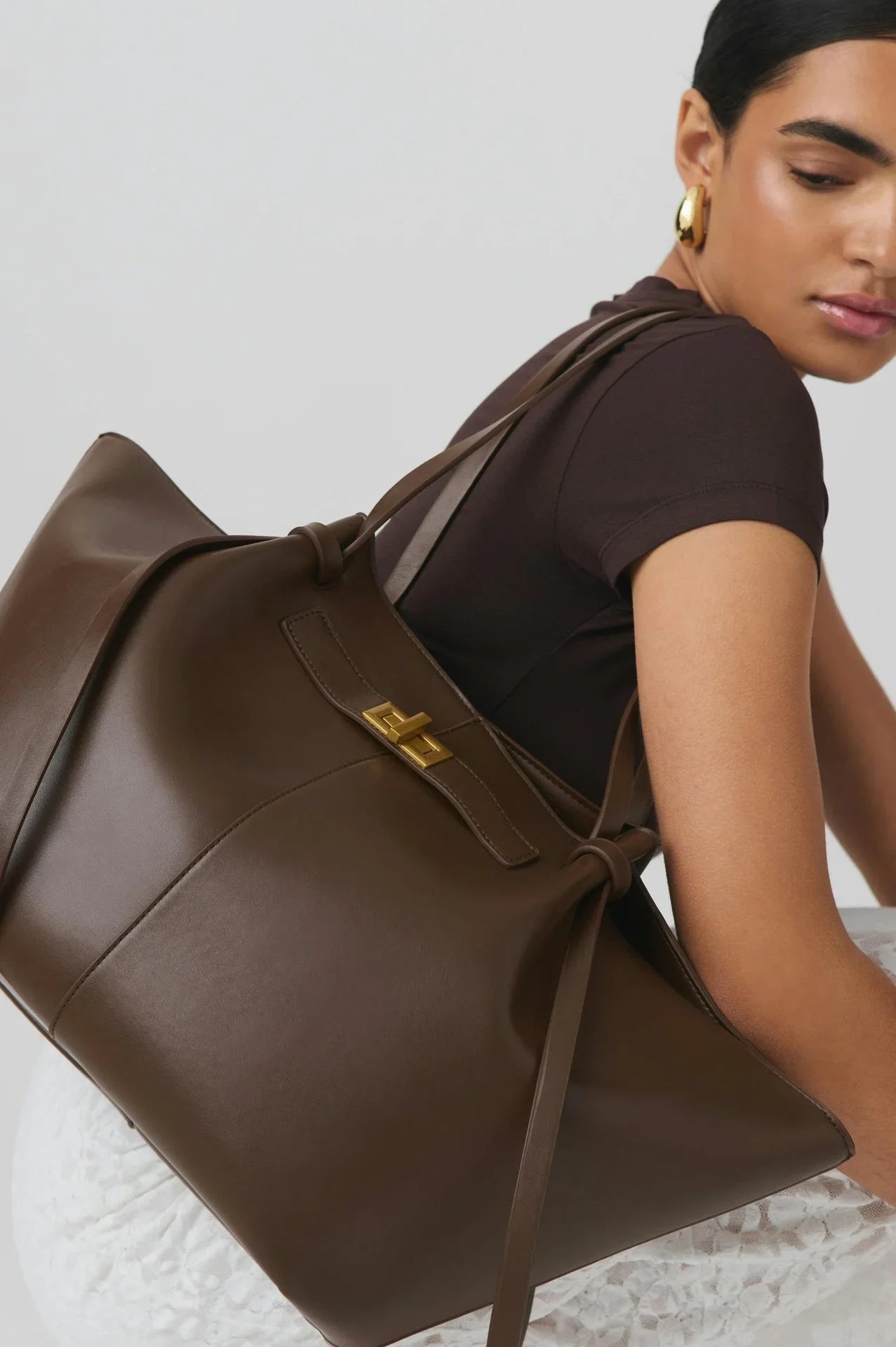 Sac de cours effet cuir grande capacité pour femme-9