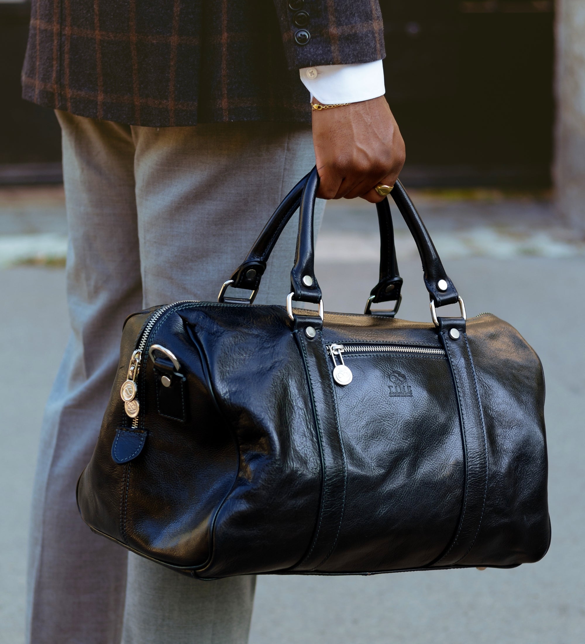 Sac de voyage compact effet cuir-14