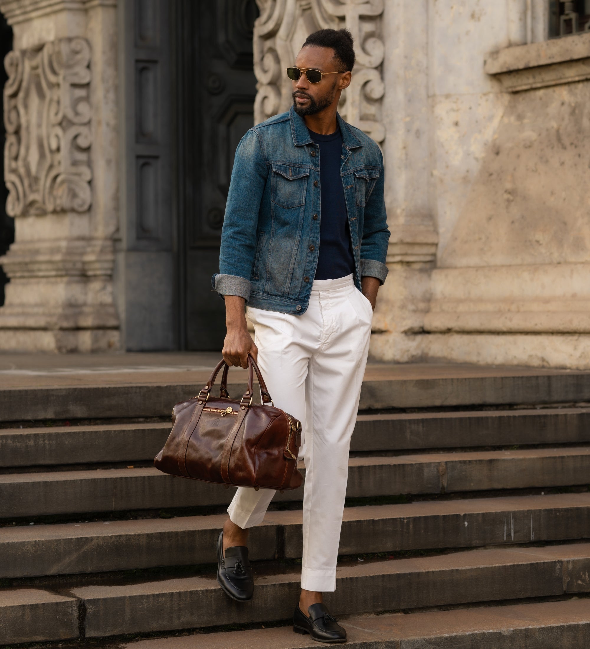 Sac de voyage compact effet cuir-2