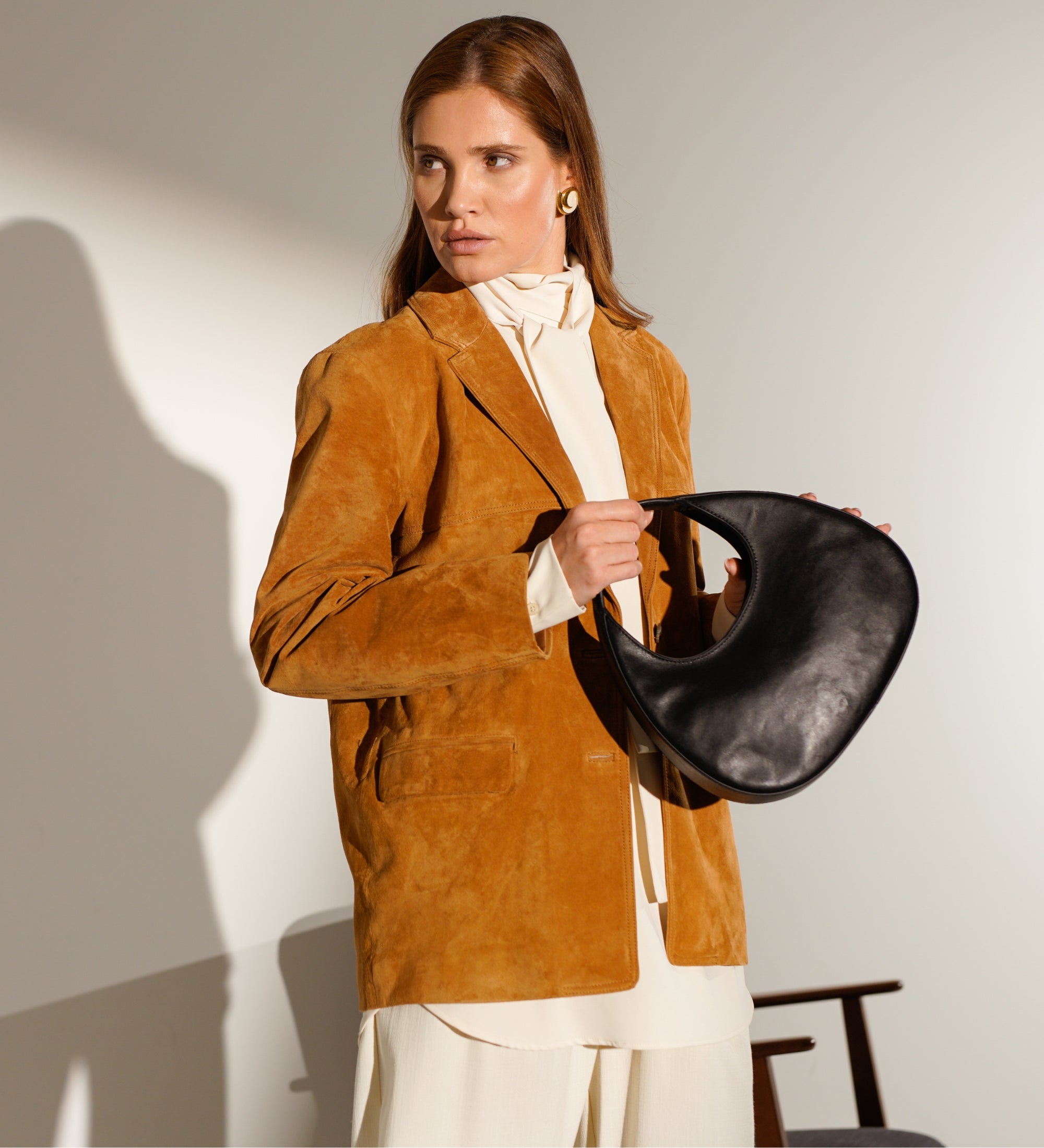 Sac demi-lune effet cuir pour femme-13