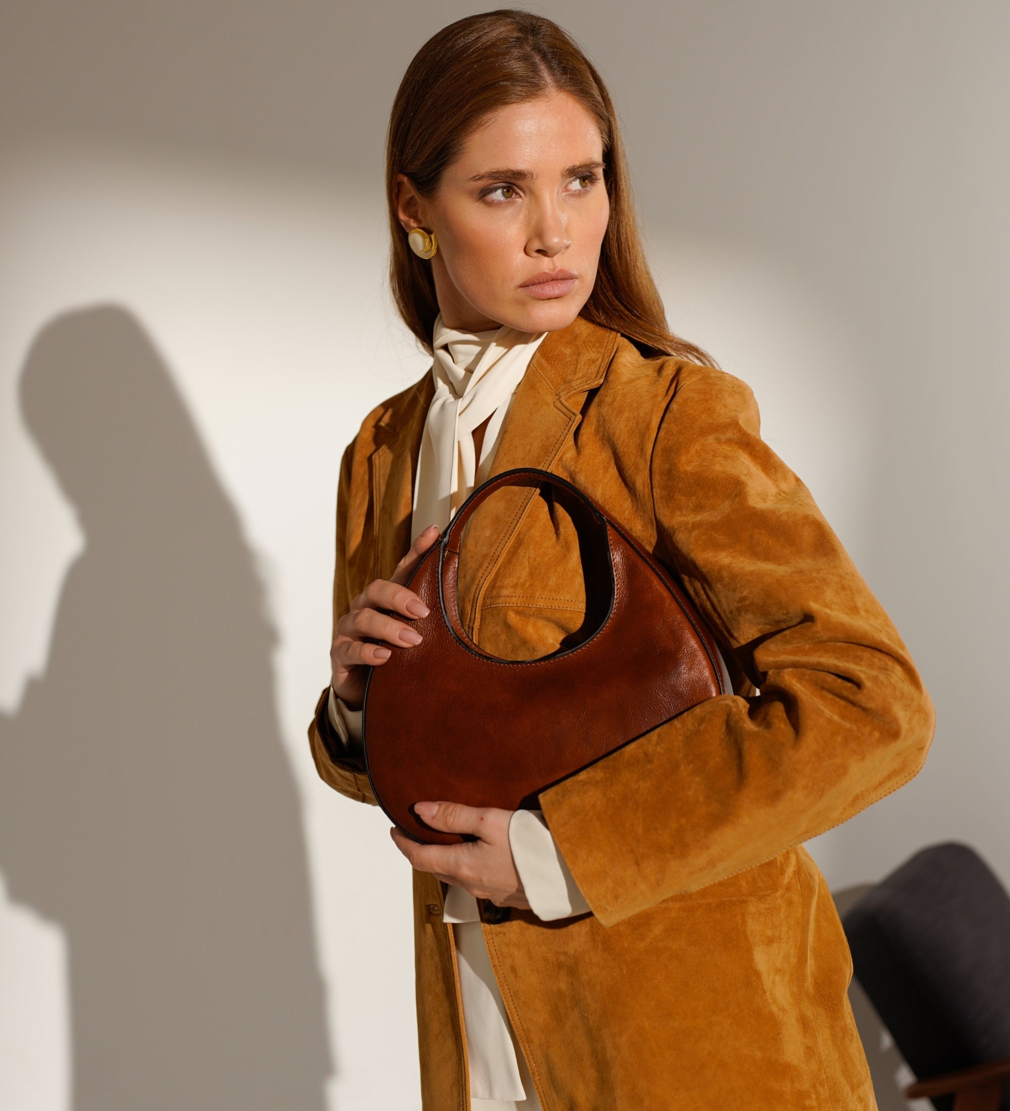 Sac demi-lune effet cuir pour femme-2