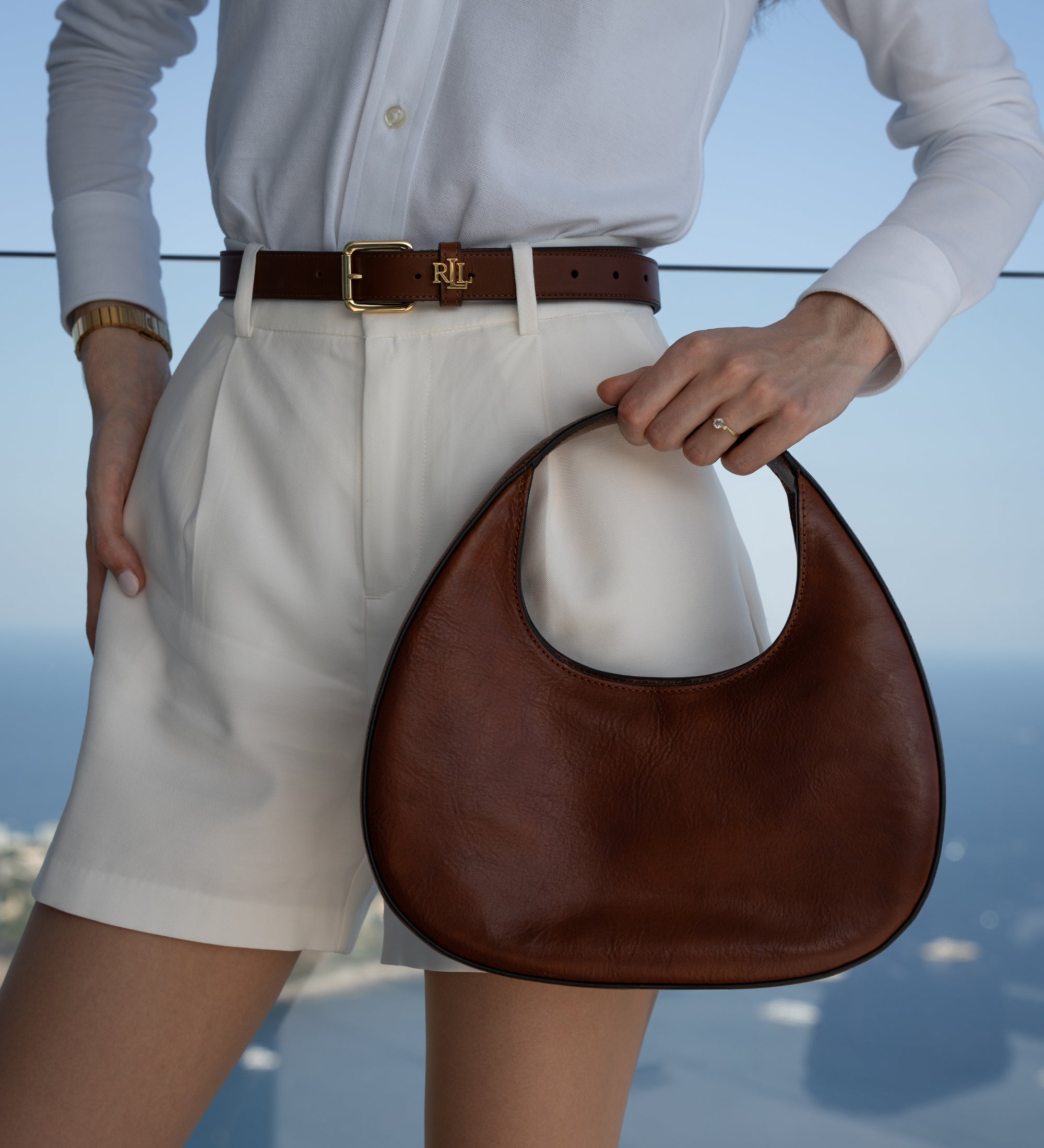 Sac demi-lune effet cuir pour femme-6