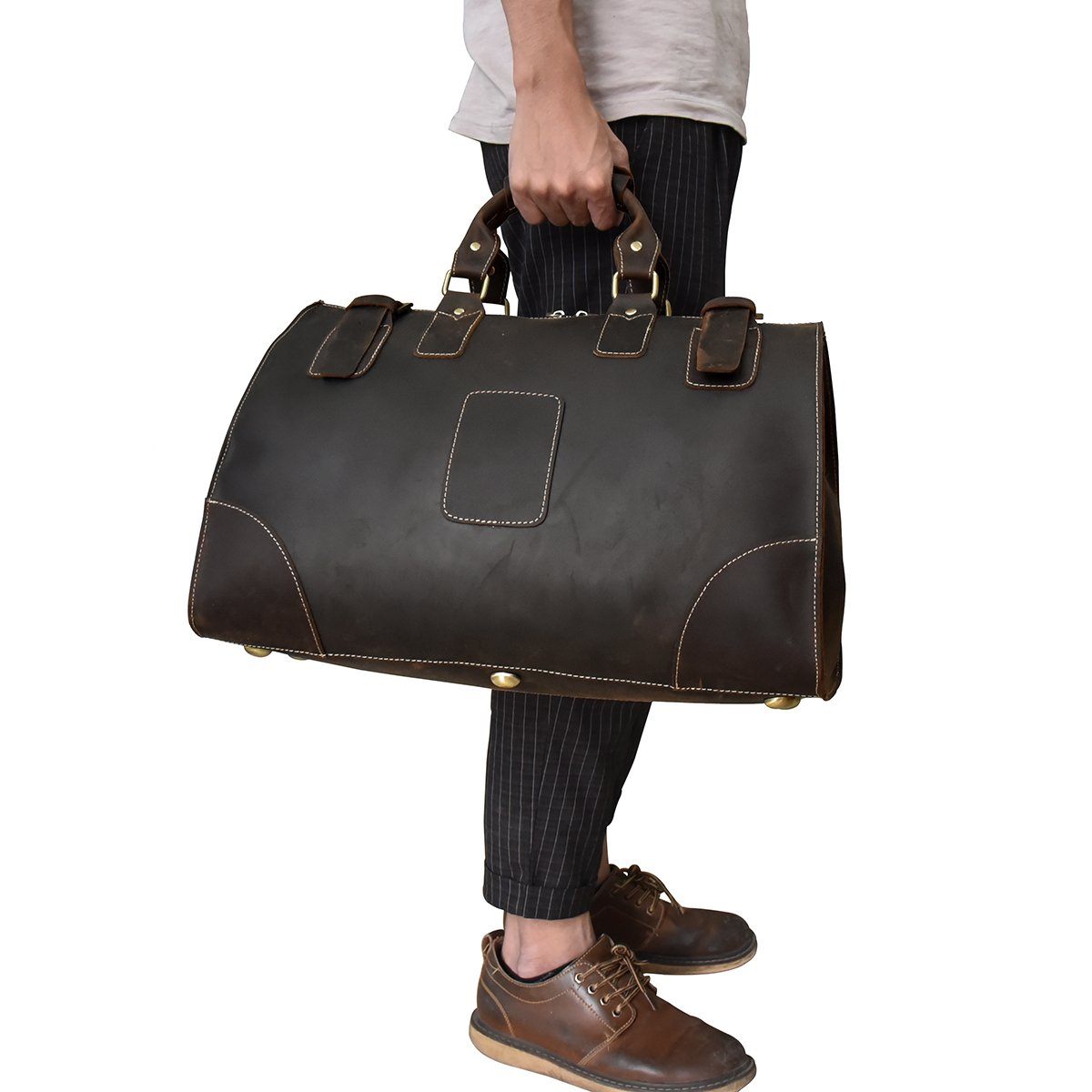 Sac duffle effet cuir vintage-17