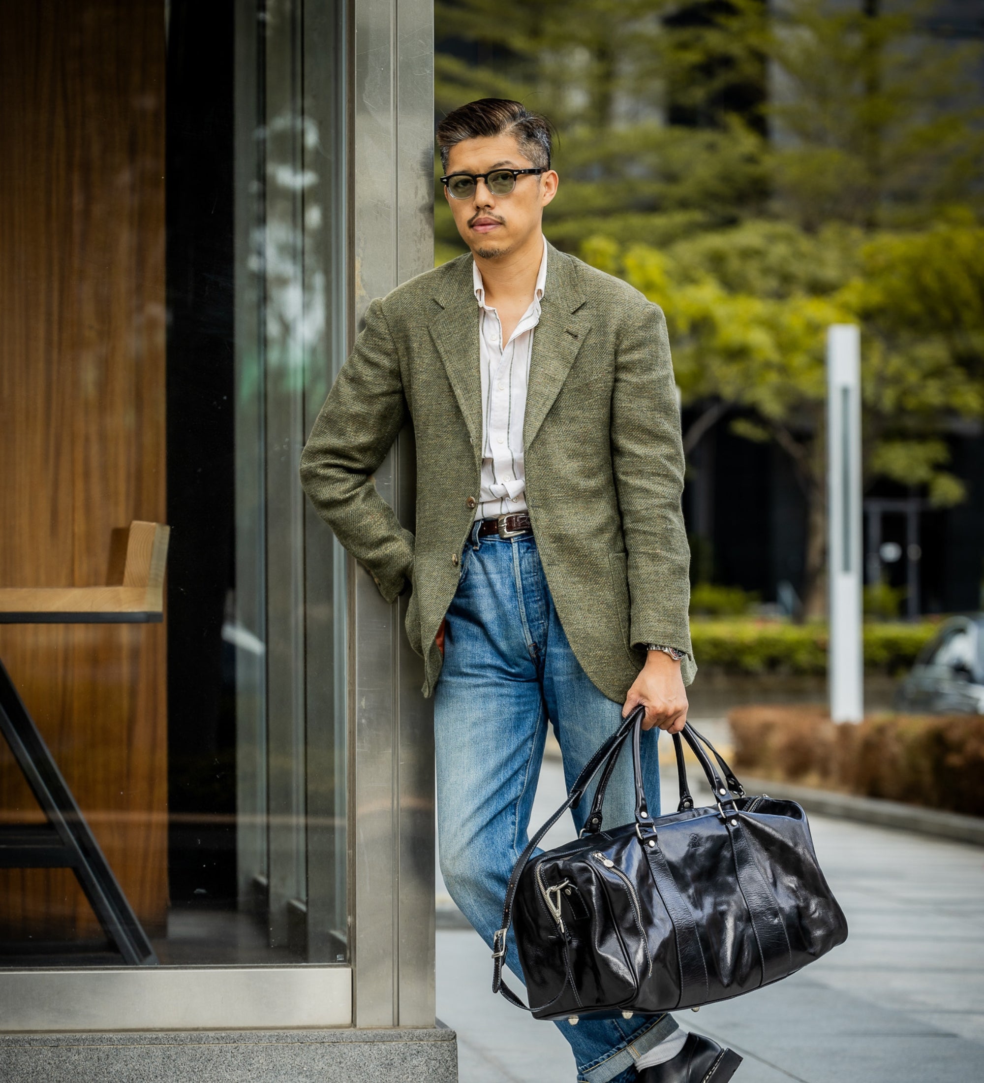 Sac week-end effet cuir souple-11
