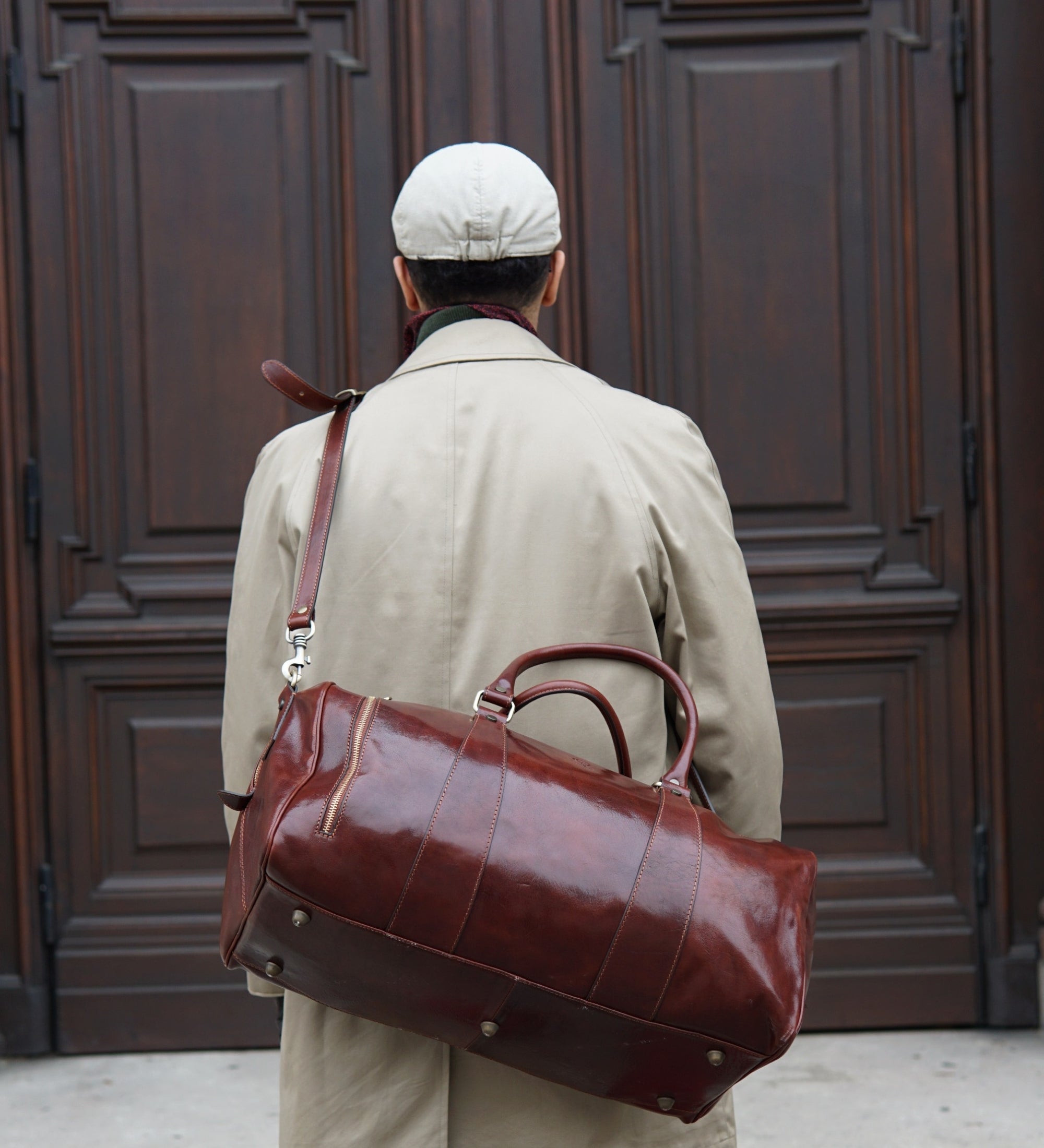 Sac week-end effet cuir souple-4