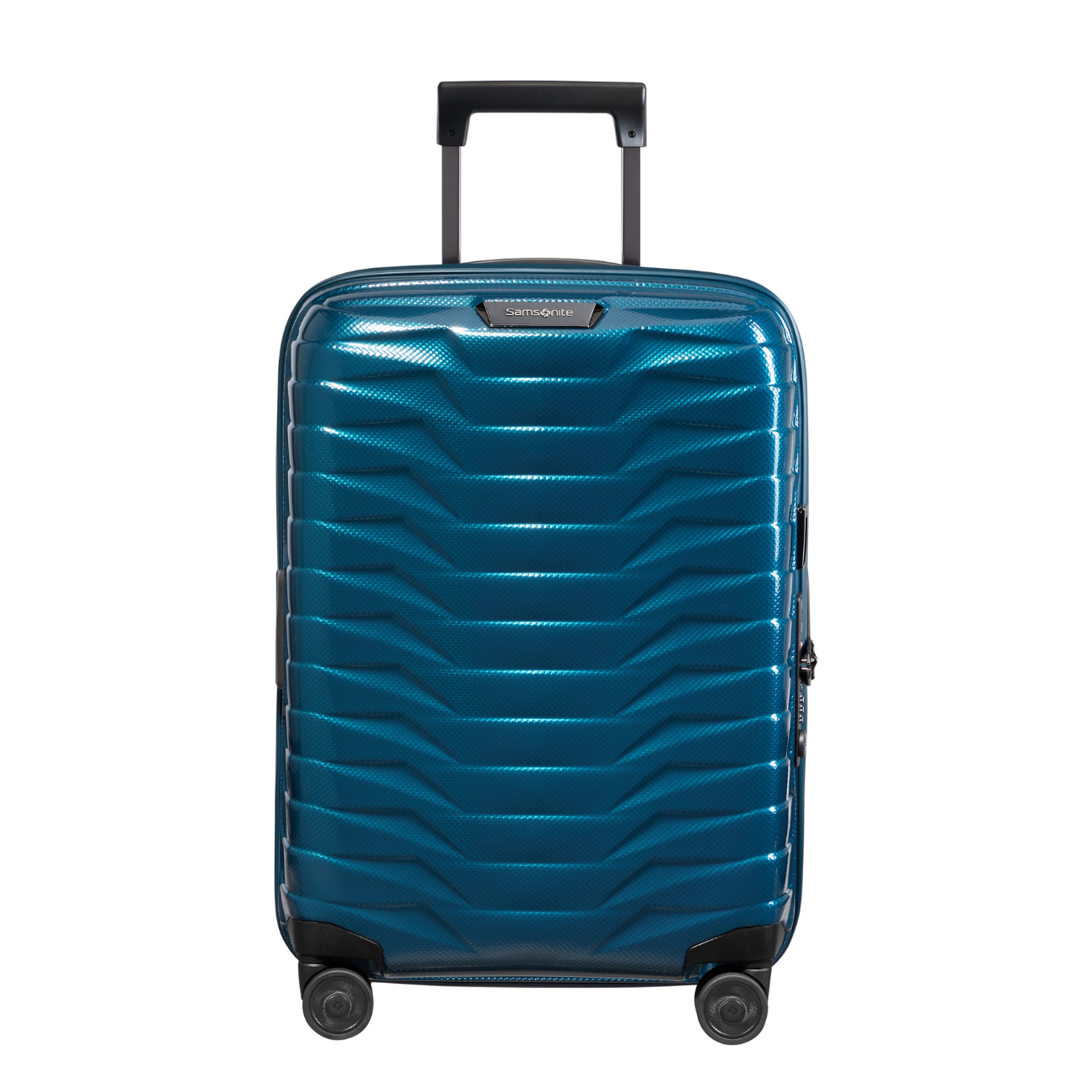 Valise cabine rigide extensible bleu glacier-1