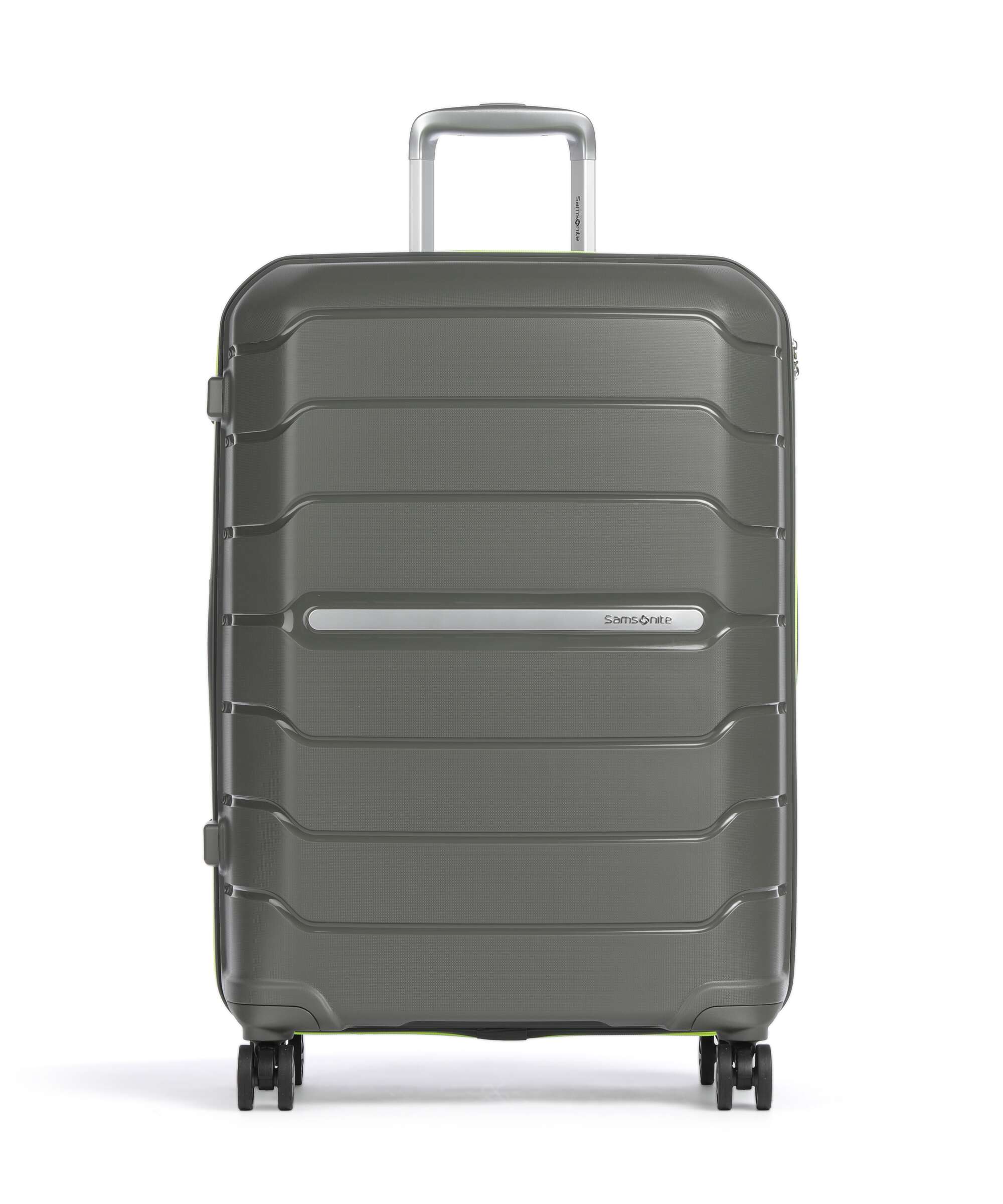 Valise rigide extensible vert olive à 4 roues-1