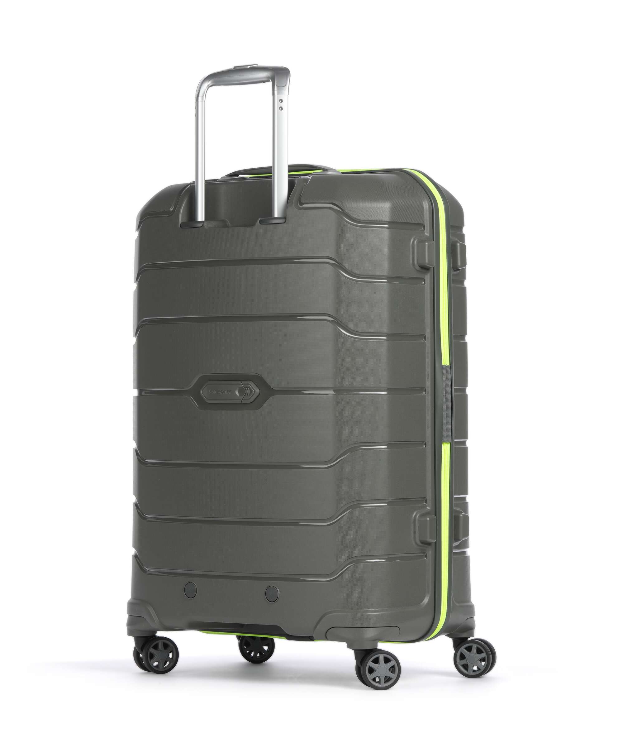 Valise rigide extensible vert olive à 4 roues-2