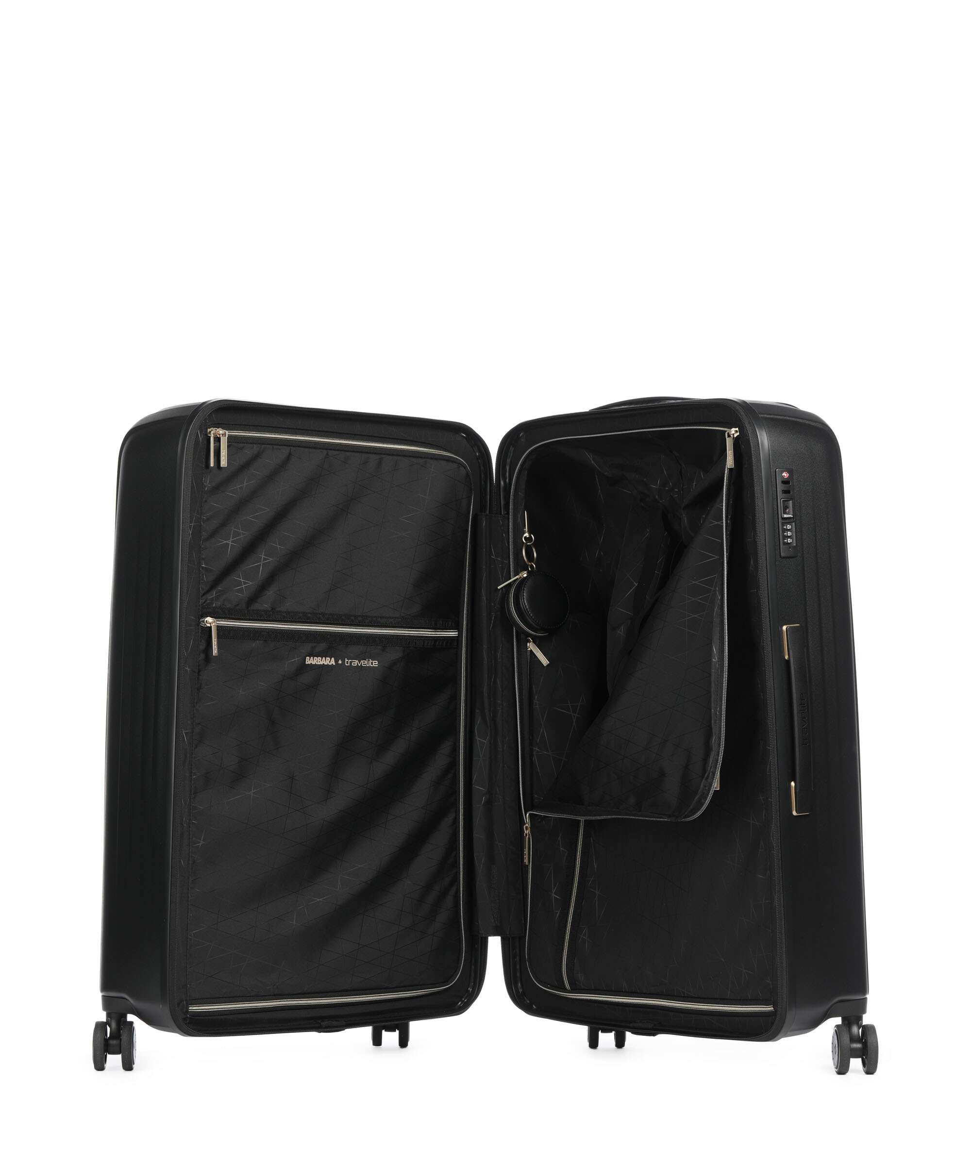 Valise rigide noire élégante à 4 roues-5