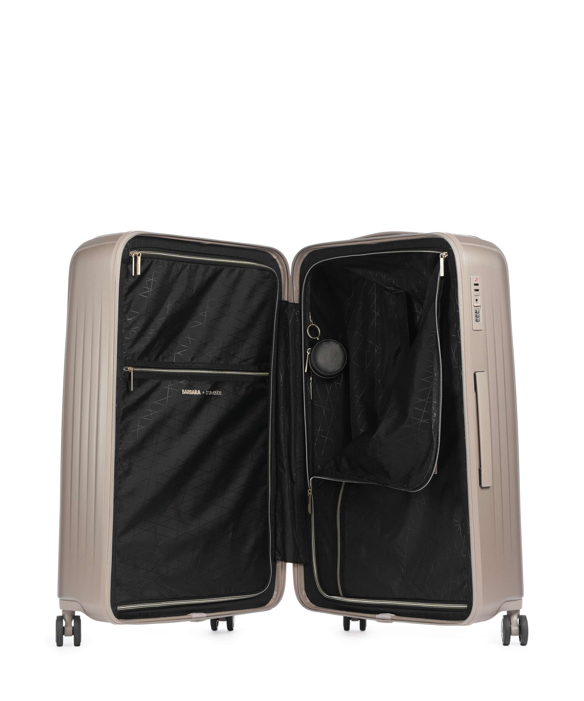 Valise rigide satin nude à 4 roues-5