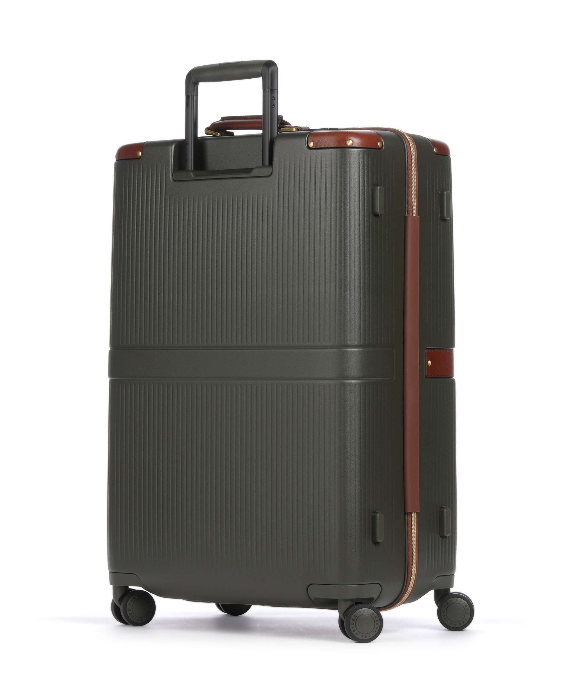 Valise trolley effet cuir vert forêt-2